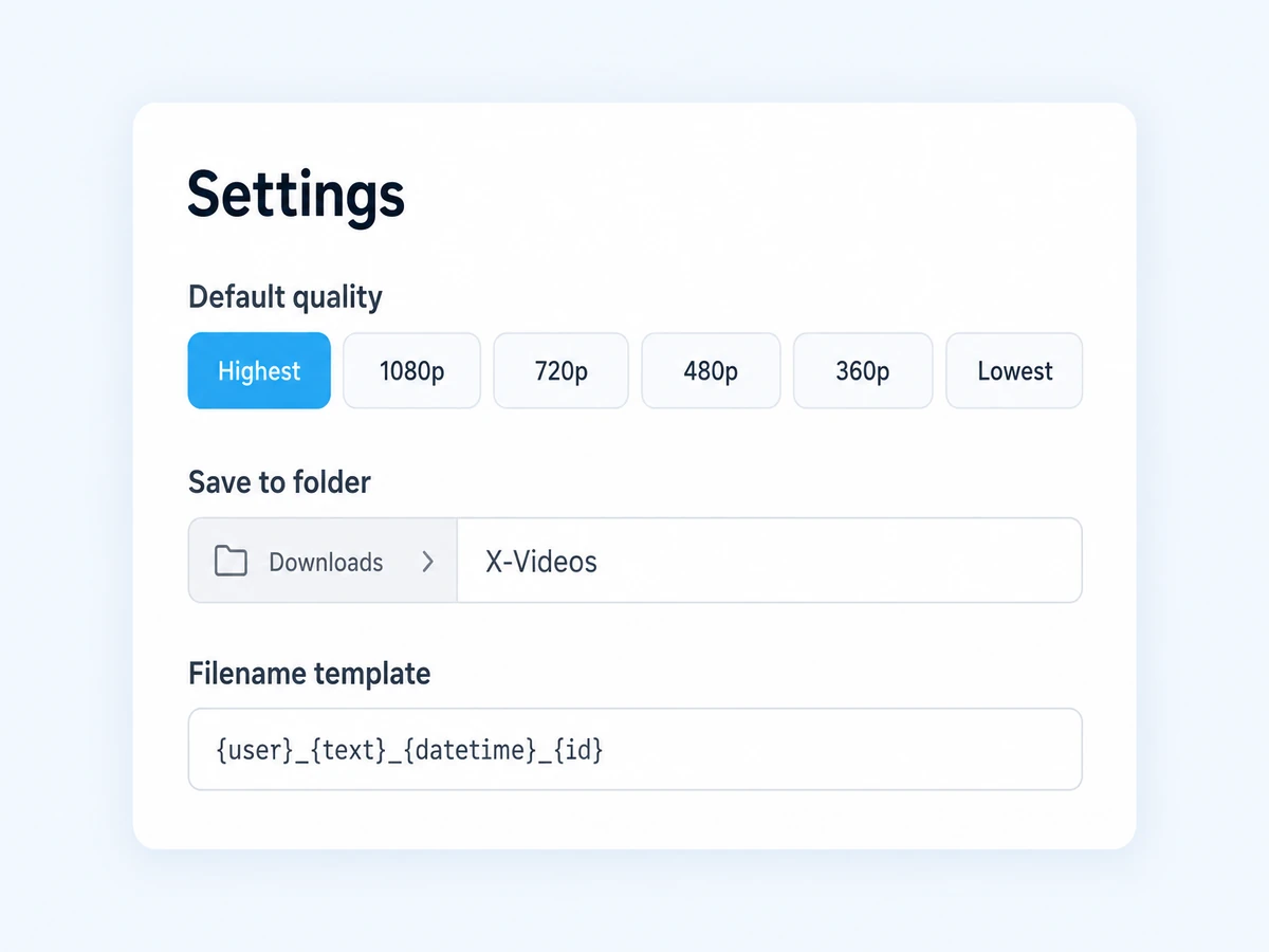 Quality settings and the per-video quality menu